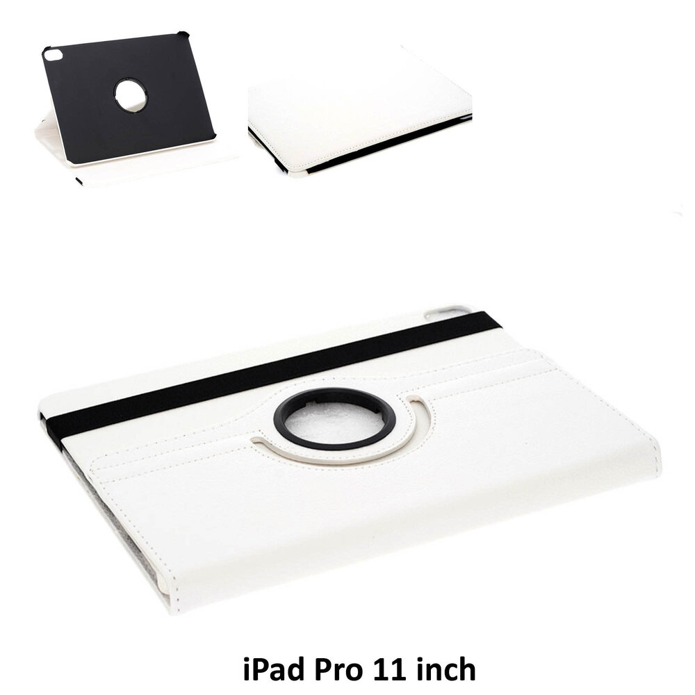 Apple iPad Pro 11 (2018) Wit 360 graden draaibare hoes - Book Case Tablethoes Apple iPad Pro 11 (2018) Wit 360 graden draaibare hoes - Book Case Tablethoes