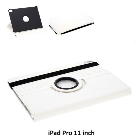 Apple iPad Pro 11 (2018) Wit 360 graden draaibare hoes - Book Case Tablethoes Apple iPad Pro 11 (2018) Wit 360 graden draaibare hoes - Book Case Tablethoes