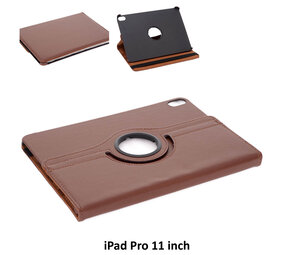 Apple iPad Pro 11 (2018) Bruin 360 graden draaibare hoes - Book Case Tablethoes Apple iPad Pro 11 (2018) Bruin 360 graden draaibare hoes - Book Case Tablethoes