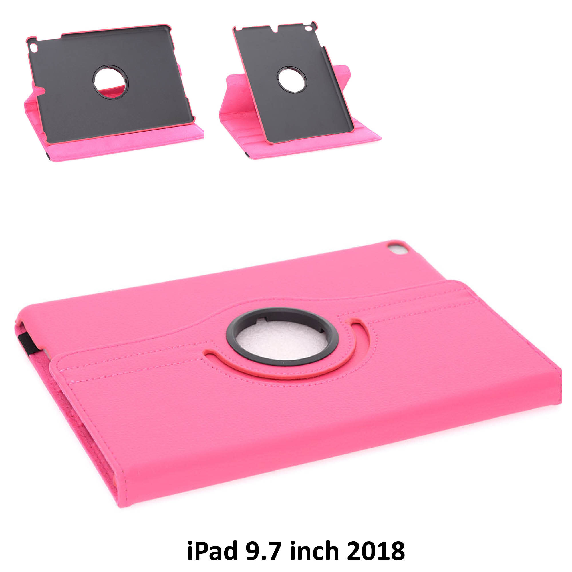 Apple iPad 9.7 (2017) en Apple iPad 9.7 (2018) Roze 360 graden draaibare hoes - Book Case Tablethoes, foto 2 van 5
