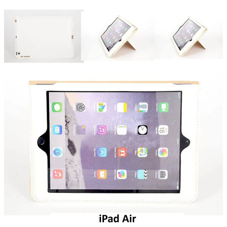 Apple iPad Air Wit Smart Case - Book Case Tablethoes Apple iPad Air Wit Smart Case - Book Case Tablethoes