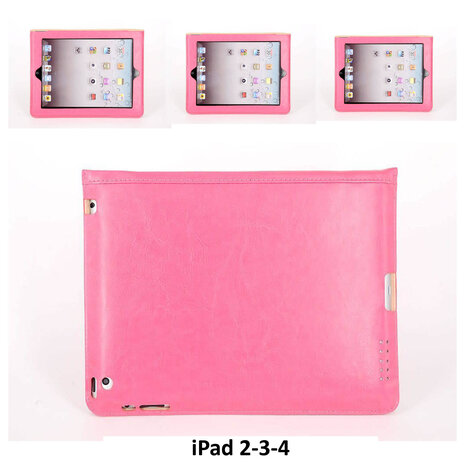 Apple iPad 2-3-4 Roze Smart Case - Book Case Tablethoes Apple iPad 2-3-4 Roze Smart Case - Book Case Tablethoes