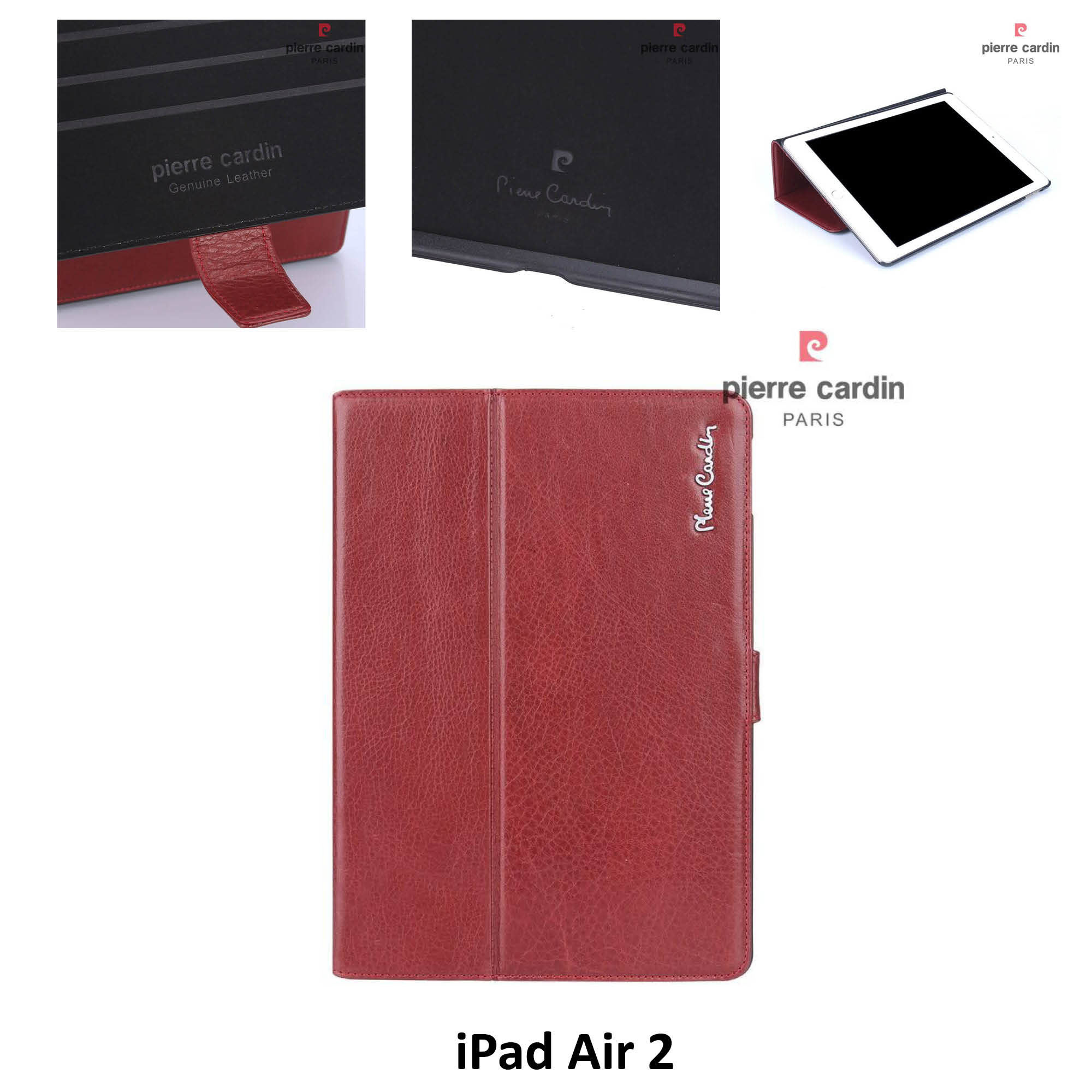 Pierre Cardin Pierre Cardin Apple Rood Book Case hoesje iPad Air 2 - Smart Case - Tablethoes