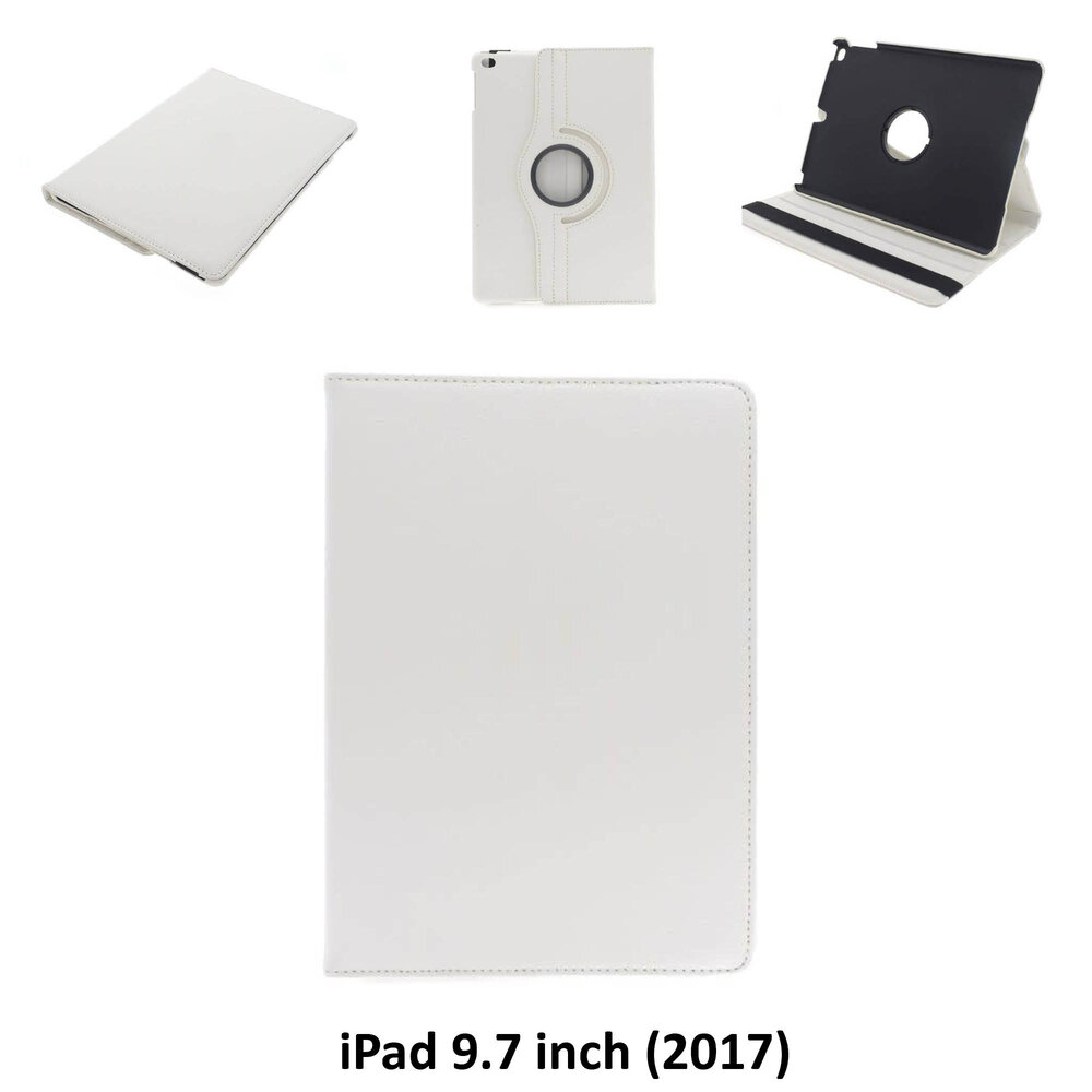 Apple iPad 9.7 (2017) en Apple iPad 9.7 (2018) Wit 360 graden draaibare hoes - Book Case Tablethoes Apple iPad 9.7 (2017) en Apple iPad 9.7 (2018) Wit 360 graden draaibare hoes - Book Case Tablethoes