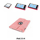 Apple iPad 2-3-4 Roze 360 graden draaibare hoes - Book Case Tablethoes