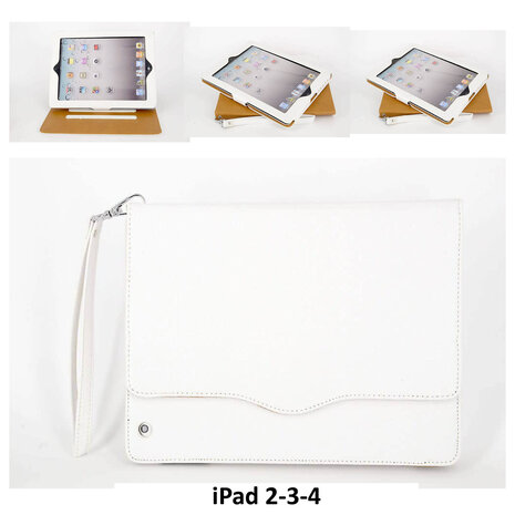 Apple iPad 2-3-4 Wit Smart Case - Book Case Tablethoes