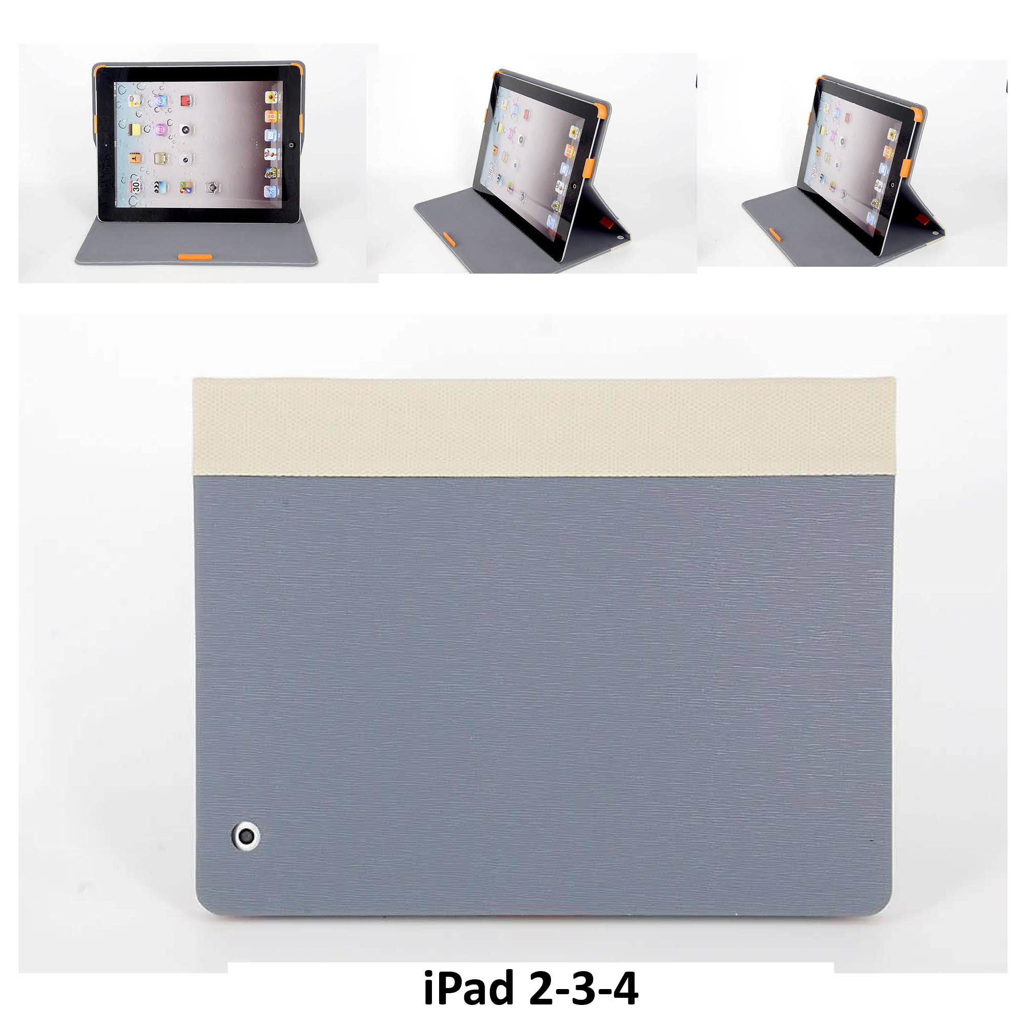Apple iPad 2-3-4 Grijs Smart Case - Book Case Tablethoes