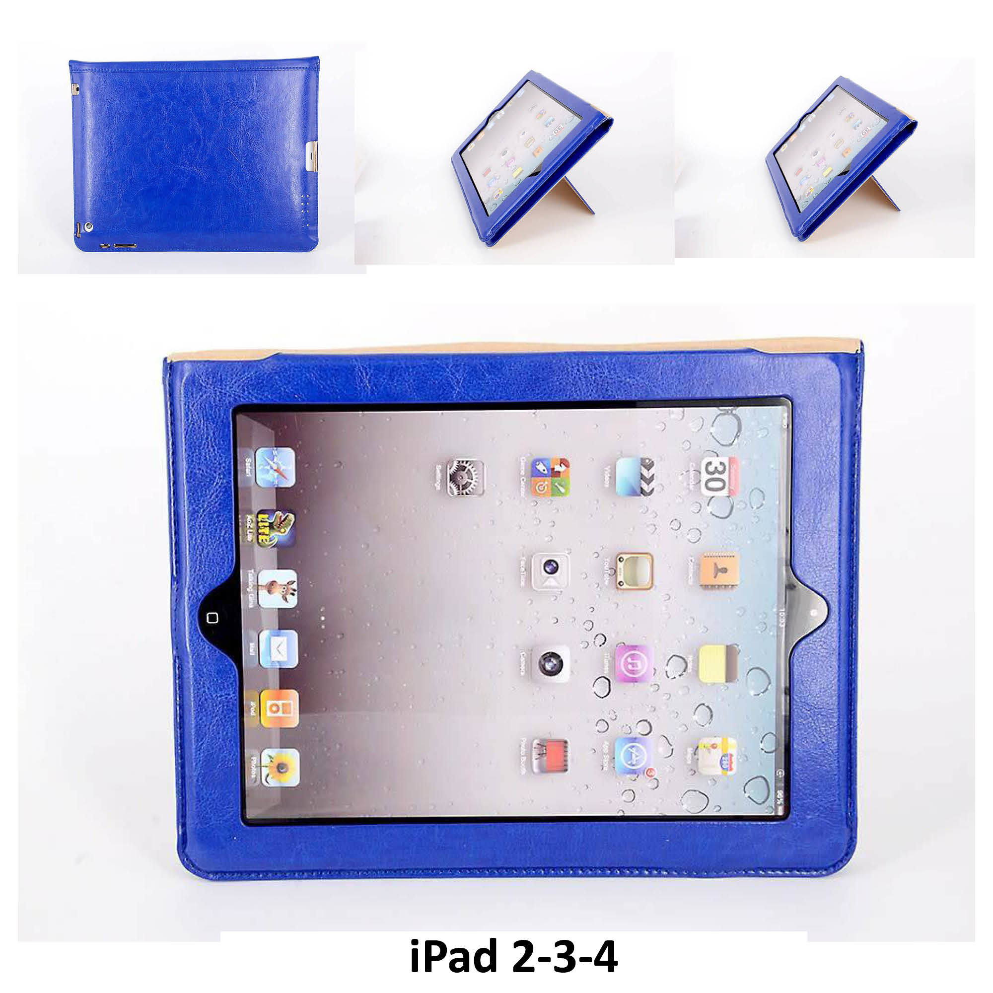Apple iPad 2-3-4 Blauw Smart Case - Book Case Tablethoes