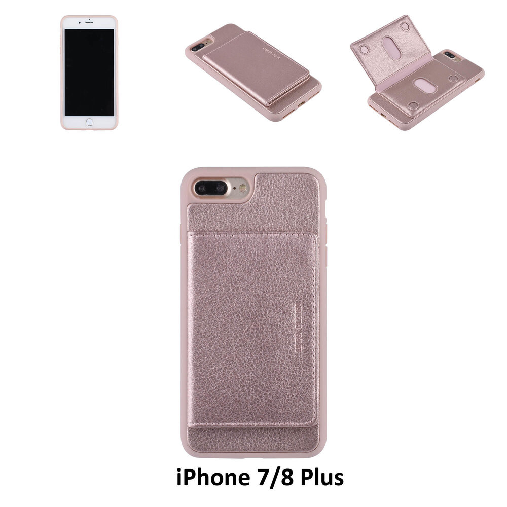 UNIQ Accessory UNIQ Accessory iPhone 7-8 Plus Kunstleer Backcover hoesje - Roze UNIQ Accessory UNIQ Accessory iPhone 7-8 Plus Kunstleer Backcover hoesje - Roze