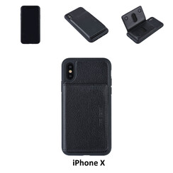 UNIQ Accessory iPhone X Kunstleer Backcover hoesje - Zwart