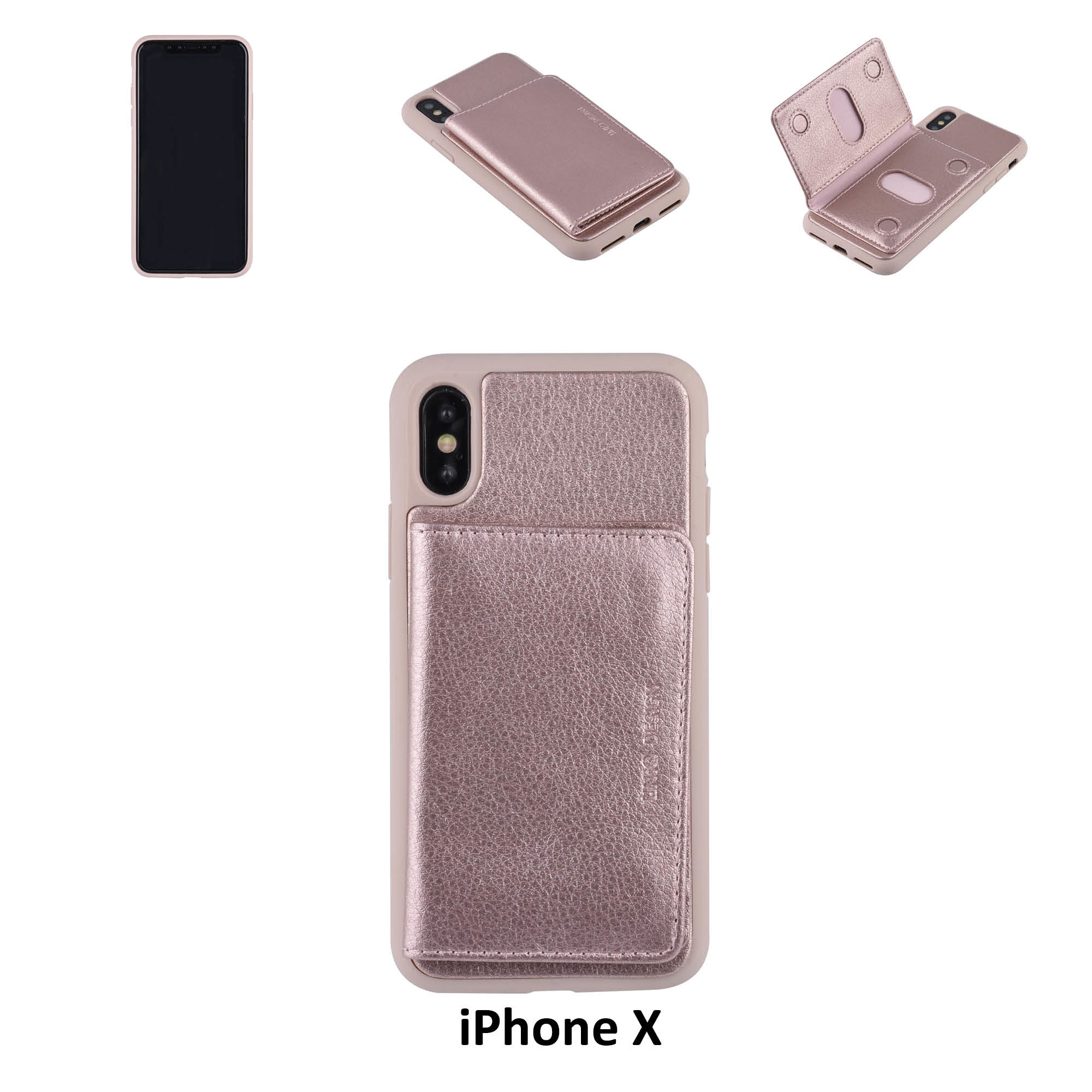 UNIQ Accessory UNIQ Accessory iPhone X Kunstleer Backcover hoesje - Roze