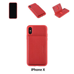 UNIQ Accessory iPhone X Kunstleer Backcover hoesje - Rood