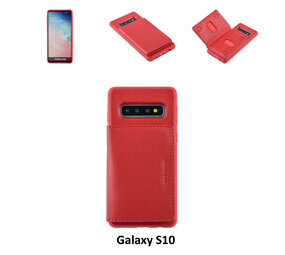 UNIQ Accessory UNIQ Accessory Galaxy S10 Kunstleer Backcover hoesje - Rood UNIQ Accessory UNIQ Accessory Galaxy S10 Kunstleer Backcover hoesje - Rood