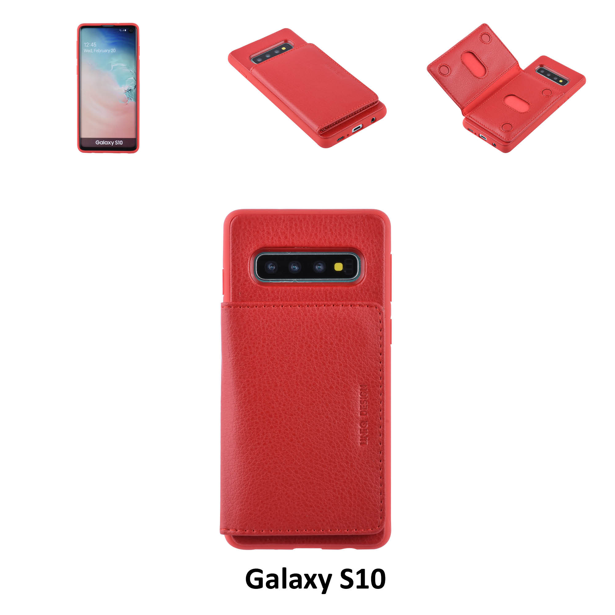 UNIQ Accessory UNIQ Accessory Galaxy S10 Kunstleer Backcover hoesje - Rood