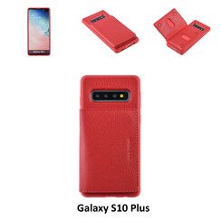 UNIQ Accessory Galaxy S10 Plus Kunstleer Backcover hoesje - Rood