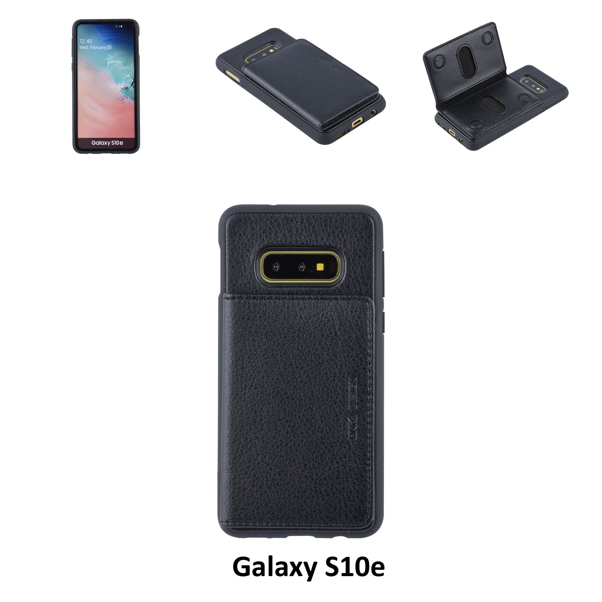 UNIQ Accessory UNIQ Accessory Galaxy S10e Kunstleer Backcover hoesje - Zwart, foto 6 van 6