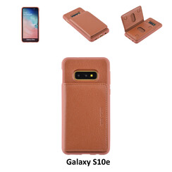 UNIQ Accessory Galaxy S10e Kunstleer Backcover hoesje - Bruin