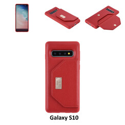 UNIQ Accessory Galaxy S10 Kunstleer portemonnee Hard Case Back cover - Zwart