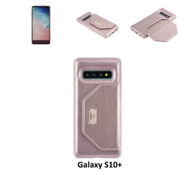 UNIQ Accessory UNIQ Accessory Galaxy S10 Plus Kunstleer portemonnee Hard Case Back cover - Roze UNIQ Accessory UNIQ Accessory Galaxy S10 Plus Kunstleer portemonnee Hard Case Back cover - Roze