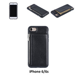 UNIQ Accessory iPhone 7-8 Kunstleer Backcover hoesje met rits - Zwart