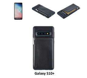 UNIQ Accessory UNIQ Accessory Galaxy S10 Plus Kunstleer Backcover hoesje met rits - Zwart UNIQ Accessory UNIQ Accessory Galaxy S10 Plus Kunstleer Backcover hoesje met rits - Zwart