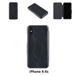 UNIQ Accessory Zwart hoesje iPhone X-Xs - Luxe Book Case