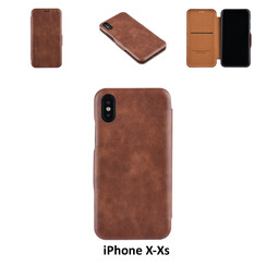 UNIQ Accessory Bruin hoesje iPhone X-Xs - Luxe Book Case