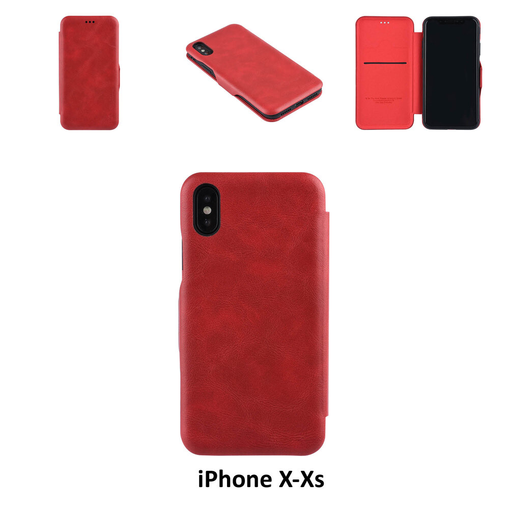 UNIQ Accessory Apple iPhone X;iPhone Xs Titulaire de la carte Rouge Book type housse - Fermeture magnétique UNIQ Accessory Apple iPhone X;iPhone Xs Titulaire de la carte Rouge Book type housse - Fermeture magnétique