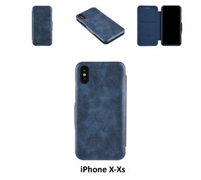 UNIQ Accessory UNIQ Accessory Blauw hoesje iPhone X-Xs - Book Case - Pasjeshouder - Magneetsluiting UNIQ Accessory UNIQ Accessory Blauw hoesje iPhone X-Xs - Book Case - Pasjeshouder - Magneetsluiting