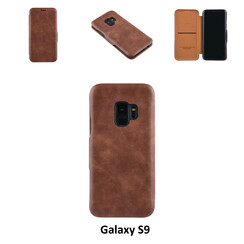 Samsung Galaxy S9  Kartenhalter Braun Book-Case hul -Magnetverschluss - Kunststof;TPU