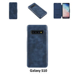 Samsung Galaxy S10 Kartenhalter Blau Book-Case hul -Magnetverschluss - Kunststof;TPU