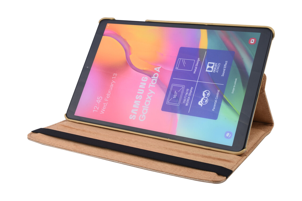360° Draaibaar Book Case Tablethoes voor Samsung Tab A 10.1 (2019) (T515) -2 kijkstanden - Gold 360° Draaibaar Book Case Tablethoes voor Samsung Tab A 10.1 (2019) (T515) -2 kijkstanden - Gold