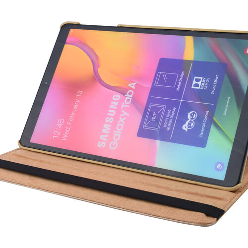 360° Draaibaar Book Case Tablethoes voor Samsung Tab A 10.1 (2019) (T515) -2 kijkstanden - Gold