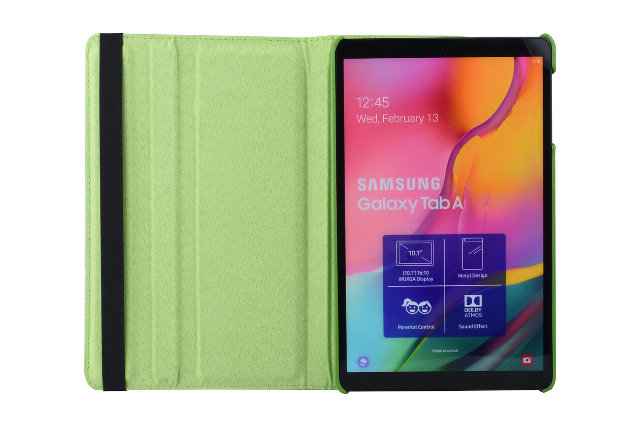 360 degree Draaibaar Groen Book Case Tablethoes voor Samsung Tab A 10.1 (2019) (T515) -2 kijkstanden 360 degree Draaibaar Groen Book Case Tablethoes voor Samsung Tab A 10.1 (2019) (T515) -2 kijkstanden