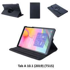 360° Drehbar Schwarz Book Case Tablet für Tab A 10.1 (2019) (T515) 2 Betrachtungspositionen