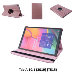 360 degree Draaibaar Rose Gold Book Case Tablethoes voor Samsung Tab A 10.1 (2019) (T515) -2 kijkstanden