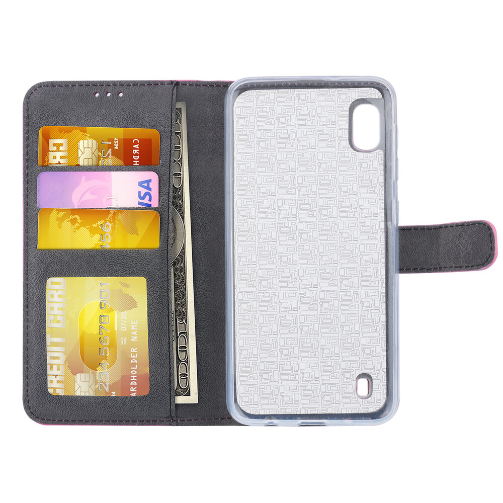 Felroze hoesje Samsung Galaxy A10 (2019) Book Case - Pasjeshouder - Magneetsluiting (A105F) Felroze hoesje Samsung Galaxy A10 (2019) Book Case - Pasjeshouder - Magneetsluiting (A105F)