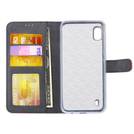 Felroze hoesje Samsung Galaxy A10 (2019) Book Case - Pasjeshouder - Magneetsluiting (A105F) Felroze hoesje Samsung Galaxy A10 (2019) Book Case - Pasjeshouder - Magneetsluiting (A105F)