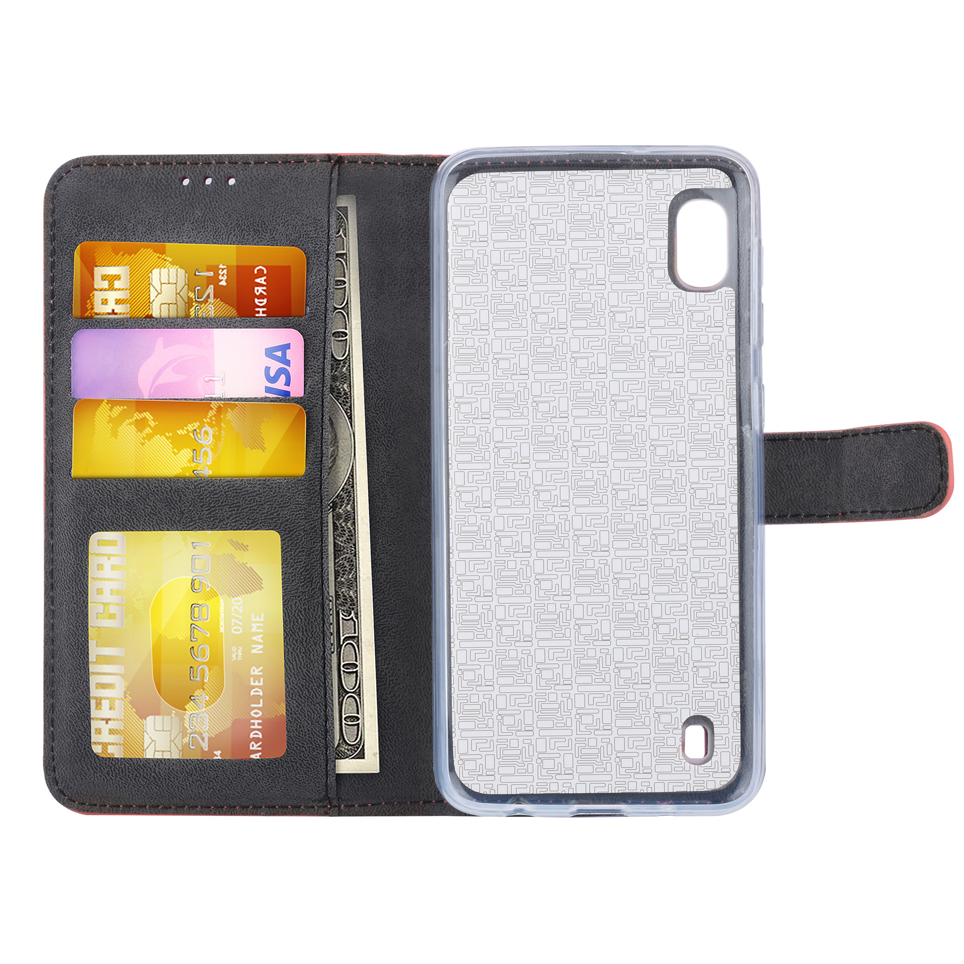 Rood hoesje Samsung Galaxy A10 (2019) Book Case - Pasjeshouder - Magneetsluiting (A105F), foto 6 van 6
