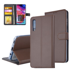 Pasjeshouder Bruin Book Case voor Samsung Galaxy A70 -Magneetsluiting -