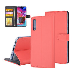Samsung Galaxy A70 Kartenhalter Rot Book-Case hul -Magnetverschluss - Kunststof;TPU