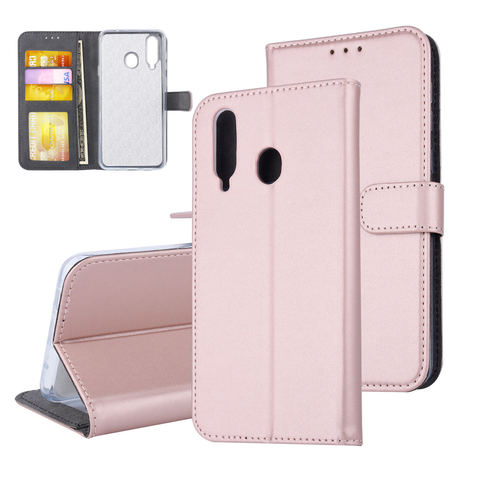 RoseGold hoesje Samsung Galaxy A8s Book Case - Pasjeshouder - Magneetsluiting