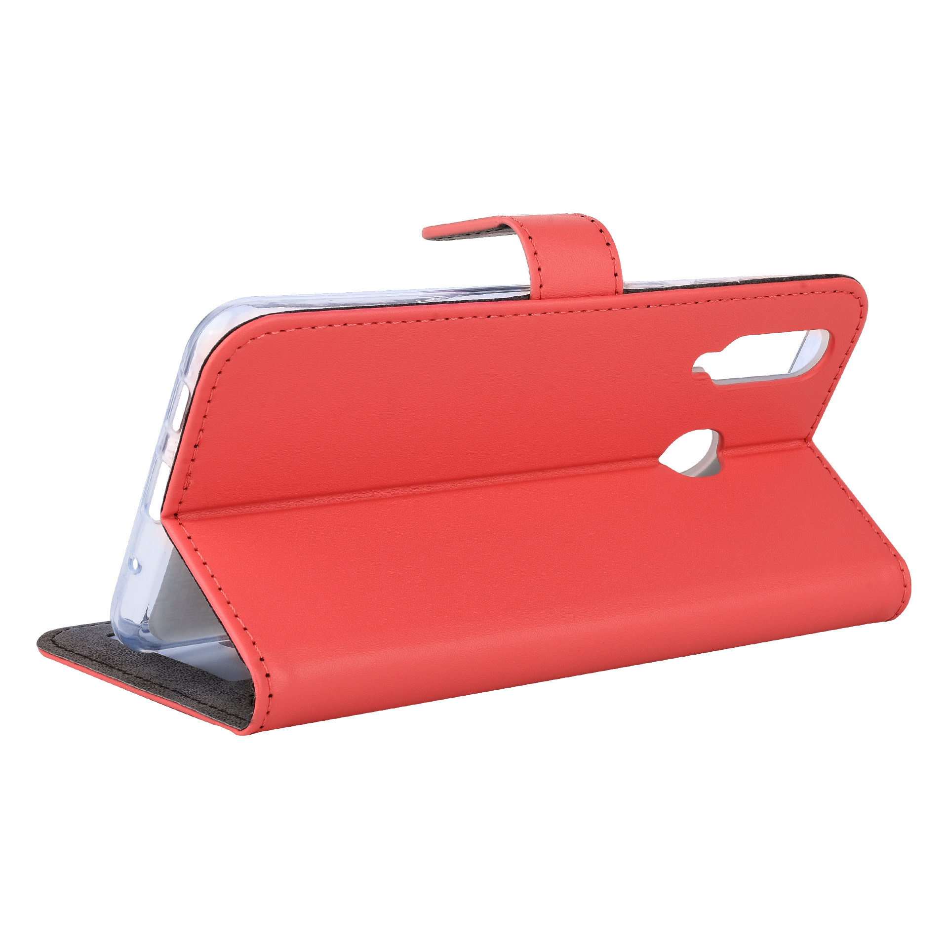Rood hoesje Samsung Galaxy A8s Book Case - Pasjeshouder - Magneetsluiting, foto 5 van 6