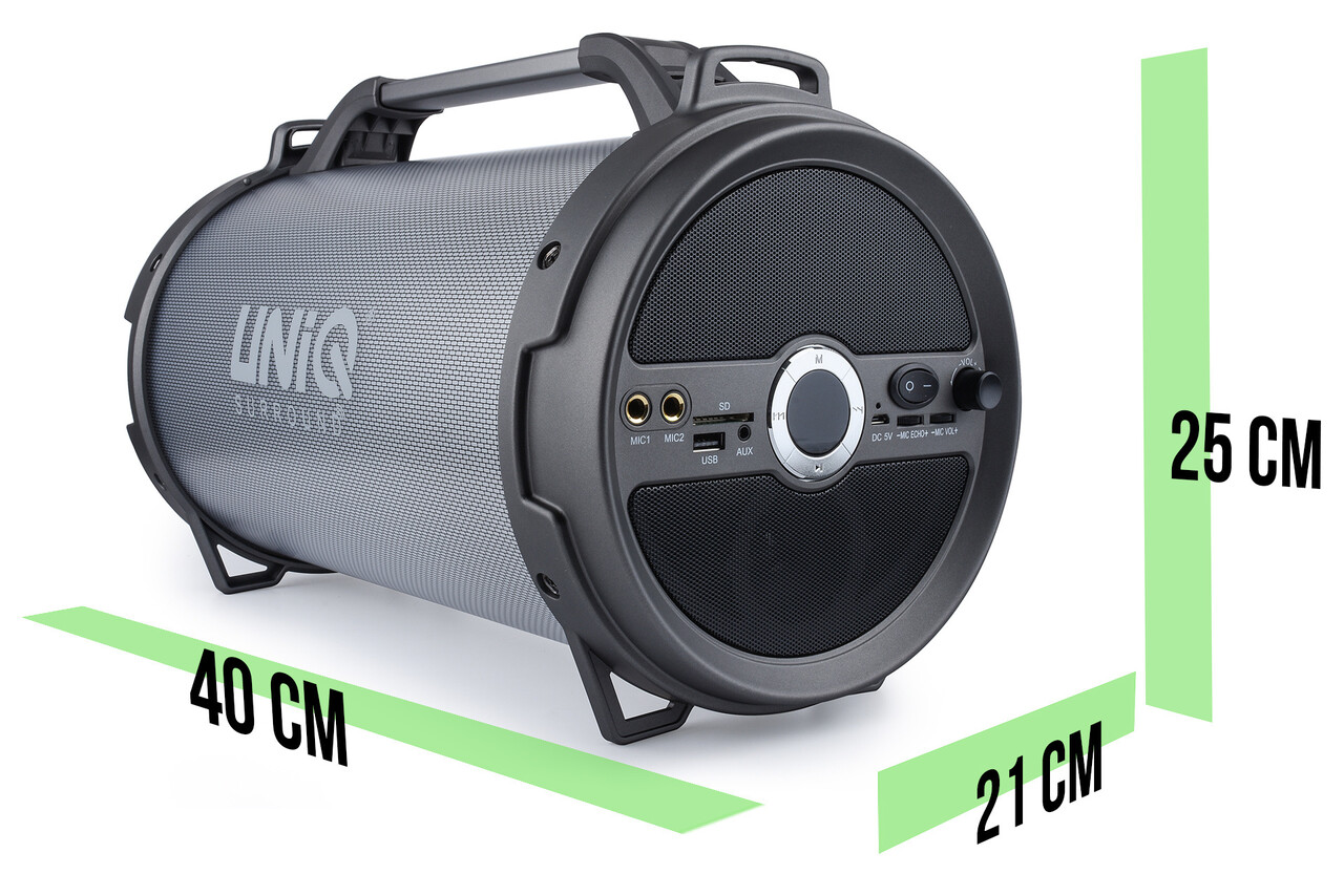 UNIQ Accessory UNIQ Accessory Tune Bluetooth Speaker (Karaoke LED Show) - Grijs UNIQ Accessory UNIQ Accessory Tune Bluetooth Speaker (Karaoke LED Show) - Grijs