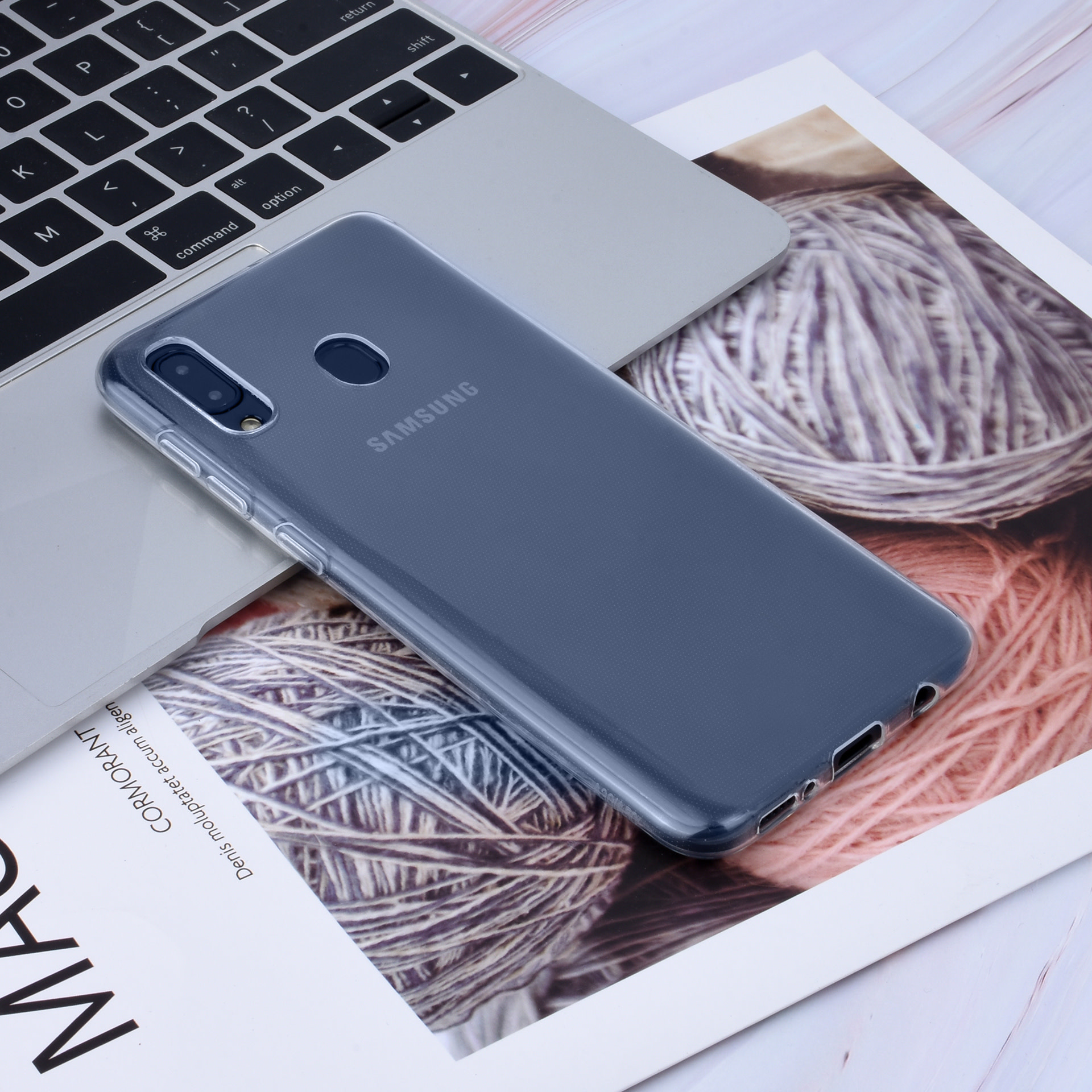 Binnenstructuur TPU Backcover voor Samsung Galaxy A30 - Transparant, foto 3 van 4