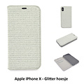 Zilver hoesje voor de iPhone X-Xs - Book Case - Pasjeshouder - Magneetsluiting
