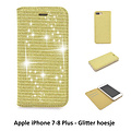 iPhone 7 Plus- iPhone 8 Plus Book Case hoesje - Goud - Pasjeshouder - Magneetsluiting