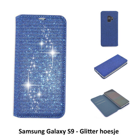 Blauw hoesje voor de Galaxy S9 Book Case - Pasjeshouder - Magneetsluiting (G960) Blauw hoesje voor de Galaxy S9 Book Case - Pasjeshouder - Magneetsluiting (G960)