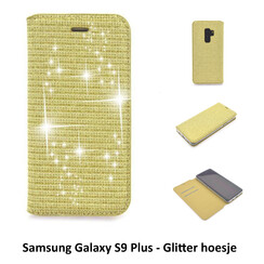 Samsung Galaxy S9+ Kartenhalter Gold Book-Case hul -Magnetverschluss - Kunststof;TPU