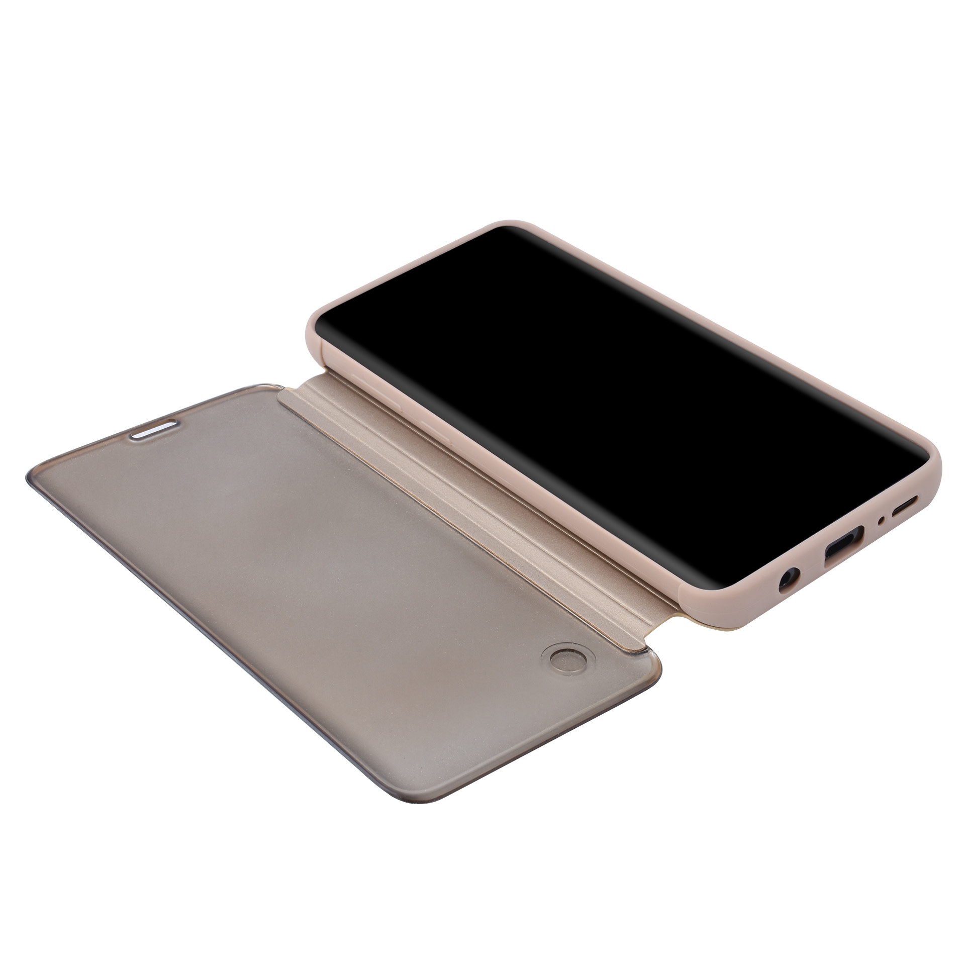 Samsung Galaxy S9+ Pasjeshouder Goud Booktype hoesje - Magneetsluiting - Kunststof;TPU, foto 5 van 5